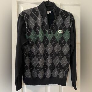 Men’s NFL Green Bay Packers Golf Argyle 3/4 zip Sweater